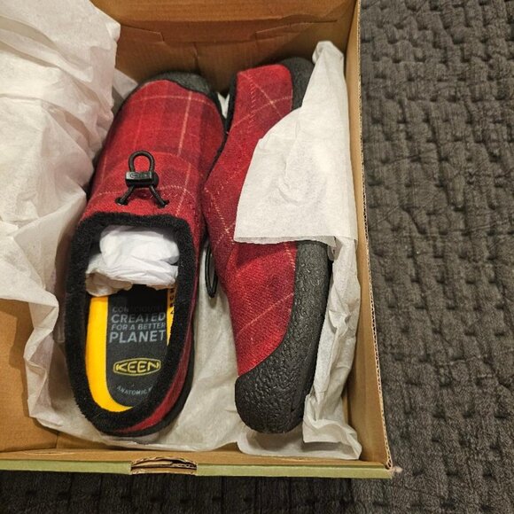 Keen Howser III Slip On Slide Mule Slipper In Plaid Red Size 8 - Picture 4 of 5